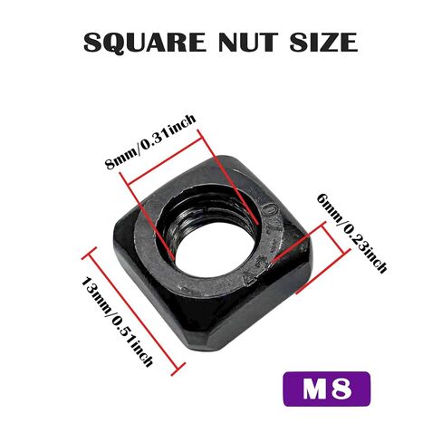 M5 Square Nuts,Black 304 Stainless Steel Square Nuts,Durable Fasteners for Home Repairs and Professional Engineering(50Pcs) in Kuwait