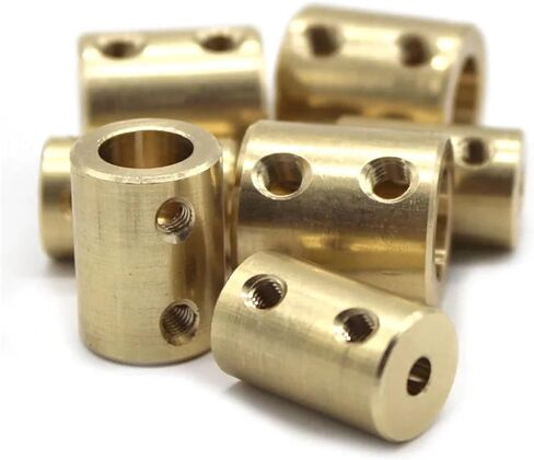 3.17/4/5/6/8/10/12mm Brass Rigid Motor Shaft Coupling Coupler Transmission Connector Sleeve Adapter 1Pcs(4mm-4mm) in Saudi Arabia