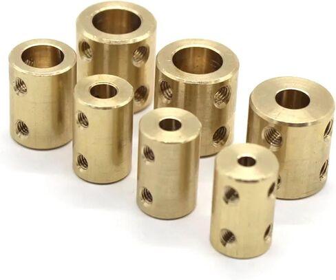3.17/4/5/6/8/10/12mm Brass Rigid Motor Shaft Coupling Coupler Transmission Connector Sleeve Adapter 1Pcs(4mm-4mm) in Saudi Arabia
