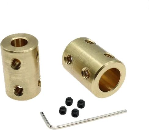 3.17/4/5/6/8/10/12mm Brass Rigid Motor Shaft Coupling Coupler Transmission Connector Sleeve Adapter 1Pcs(4mm-4mm) in Saudi Arabia