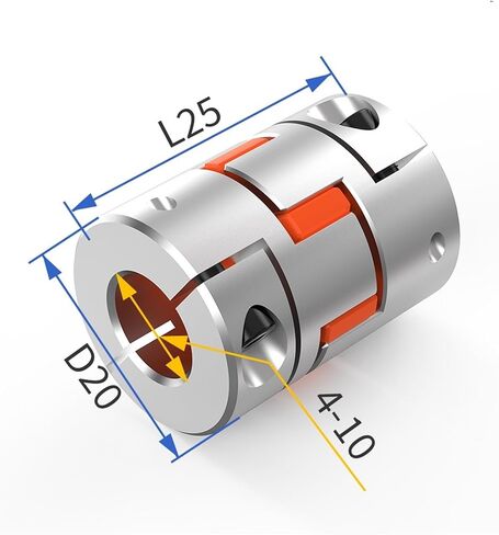 Aluminium Plum Flexible Coupler 2 Jaws D20L25 Spider Elastic Motor Coupling Shaft CNC Motor Encode 4/5/6/6.35/7/8/10mm 1Pcs(5x7) in Saudi Arabia