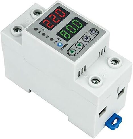 Digital Adjustable Over & Under Voltage Protector Dual Display 40A 63A 230V Din Rail Relay Surge Limit Over Current Protection(40A) in Saudi Arabia