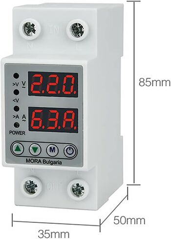 Digital Adjustable Over & Under Voltage Protector Dual Display 40A 63A 230V Din Rail Relay Surge Limit Over Current Protection(40A) in Saudi Arabia
