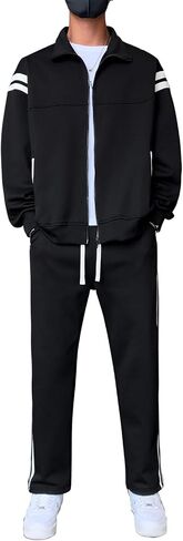 Men's two-piece sports suit Sports Sweatshirt Jogging Zipper Long Sleeve Casual Sportswear in Saudi Arabia