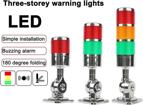 DC 12V 24V AC 110V 220V Industrial Multilayer Stack Light LED Signal Alarm Caution Light for Machinery Alarm lamp LTA(3 Layer DC 12V-24V) in Saudi Arabia