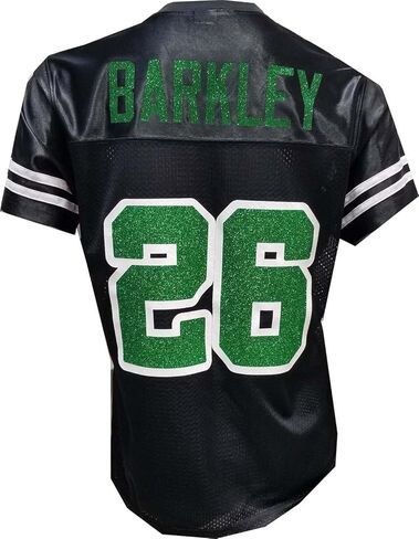 Custom Womens Blinged Football Black Mesh Jersey Saquon Barkley Size Large in Saudi Arabia