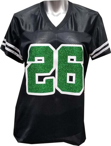 Custom Womens Blinged Football Black Mesh Jersey Saquon Barkley Size Large in Saudi Arabia