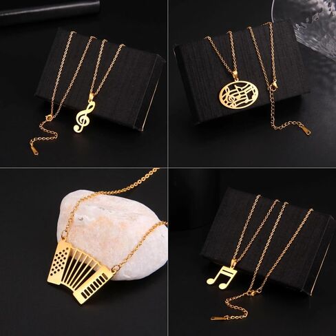 New 2025 Nine Types Musical Instruments & Musical Notes Pendant Necklace Guitar Headphones Microphone Organ Brass Instrument Tuba With For You Jewelry Fashion Accessories Creative Gift in Saudi Arabia