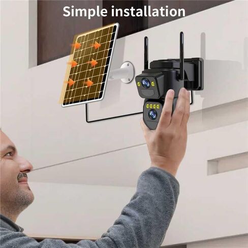 Security Cameras Outdoor WiFi,5G/2.4G Cameras for Home Security Solar Power with Dual Lens,Motion Detection,Night Vision,2-Way Audio,Weather Proof,No Subscription Fee in Saudi Arabia