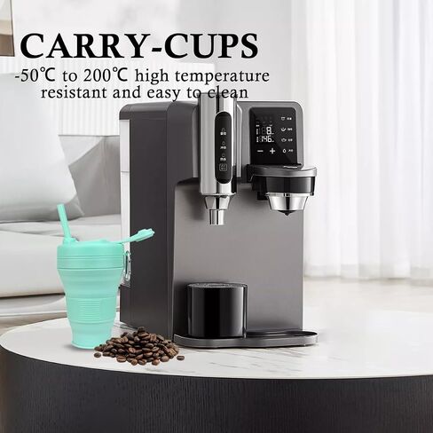 Silicone Coffee Cup with Straw lid Collapsible Cups for Traveling 20oz Lightweight Folding Water Mug for Picnic Hicking Camping Climbing (Black) in Saudi Arabia