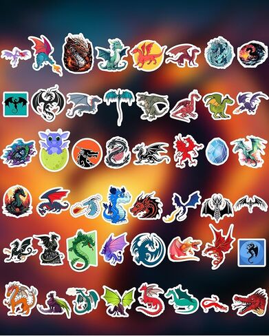 ملصقات تنين للأطفال ، 100pcs ملصقات تنين فينيل مقاوم للماء لأجهزة الكمبيوتر المحمولة ، ملصقات كرتون بيروسور الخيال ، ملصقات التنين الأسطورية السحرية للمراهقين ماء زجاجة الحرف الحزب in Kuwait