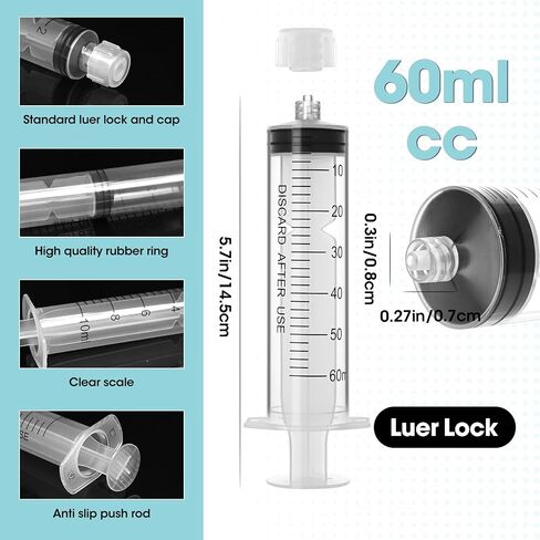 محقنة قفل luer 1 مل مع غطاء وأنبوب بلاستيكي ناعم ، ملفوف بشكل فردي 10 عبوة ، مناسبة لتغذية السوائل الحيوانات الأليفة in Kuwait