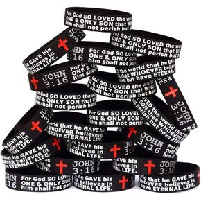 100 of John 3:16 Scripture Silicone Wristbands in Kuwait