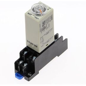 Power-on Delay Rotary Knob DPDT 1S/5S/10S/30S/60S/3M/5M/10M/30M Timer Timing Time Relay AC/DC 24V H3Y-2 with Base Socket PYF08A(0-3 Minute) in Saudi Arabia