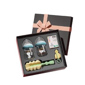 FarBrand Newborn Baby Bottle Starter Kit – Glass Baby Bottles 0-12 Months with Breast-Like Nipples, Anti-Colic, BPA-Free, 4oz & 5oz Breastmilk Bottles, Infant Gift Set, Leakproof Baby Bottle Kit in Kuwait