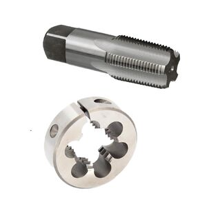 Drill America 1/2" NPS Tap and 1-1/2" OD Round Die Kit, HSS National Pipe Straight Tap and Die in Kuwait