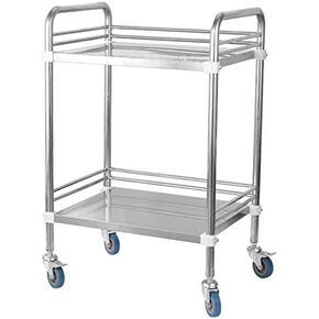 Collapsible Wagon Cart with Wheels Foldable Folding Wagons Carts Silent Universal Wheels,Medical Trolley Cart Dental Lab Cart Stainless Steel, 2/3 Layers Hospital Equipment Portable Trolley in Kuwait