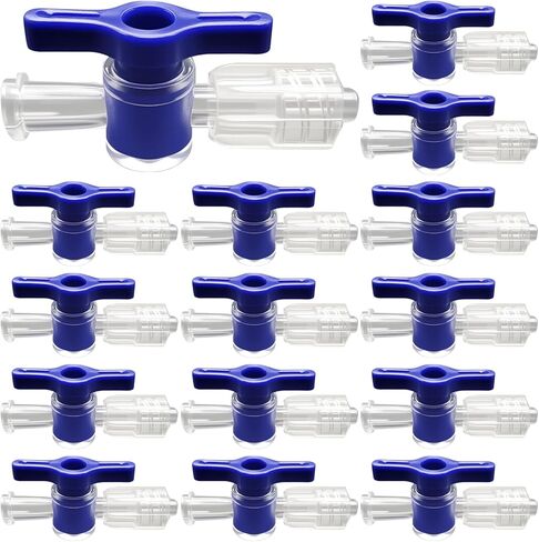 15 Pcs Two-Way Stopcock Luer Lock Connectors, Plastic Switch with Blue Handle, Ideal for Printing & Fluid Work in Saudi Arabia