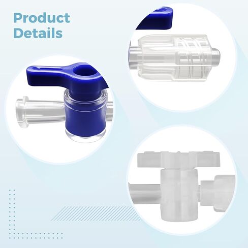 15 Pcs Two-Way Stopcock Luer Lock Connectors, Plastic Switch with Blue Handle, Ideal for Printing & Fluid Work in Saudi Arabia