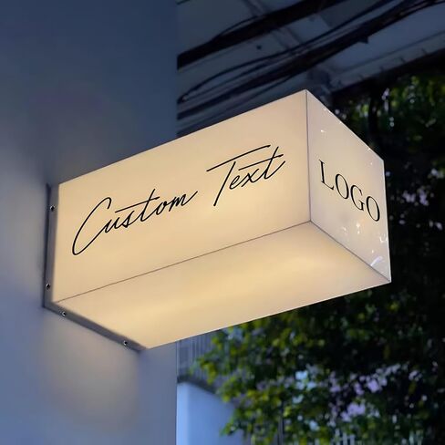 Custom LED Lightbox Sign, Illuminated Advertising Store Sign, Logo Branding Signage, Outdoor Signboard for Shops, Restaurants, Cafés, Studios and Tea Salons (Three-Sided Printed) in Saudi Arabia