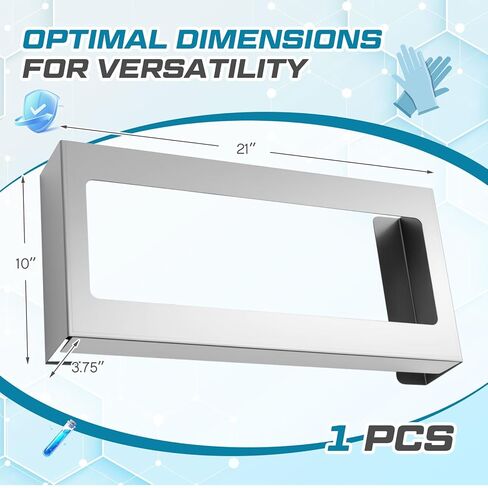 Blulu 2 Pcs Glove Box Holder/Dispenser Stainless Steel Quad Wall Mounted Glove Box Organizer (10"H x 21"W x 3 3/4"D) in Kuwait