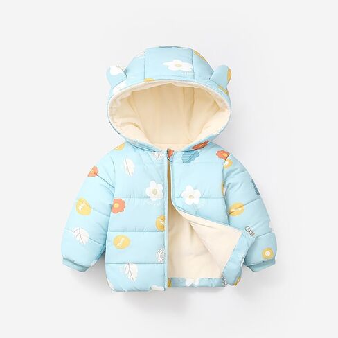 Baby Boys Girls Hooded Down Jacket Toddler Winter Warm Puffer Down Coat Bear Hoods Outerwear (Green, 18-24 Months) in Saudi Arabia