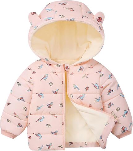 Baby Boys Girls Hooded Down Jacket Toddler Winter Warm Puffer Down Coat Bear Hoods Outerwear (Green, 18-24 Months) in Saudi Arabia