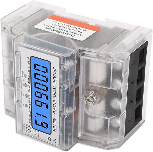 3 Phase 4 Wire Energy Meter, Energy Meter 3 Phase 4 Wire Backlit LCD Display DIN Rail Installation Electricity Meter 10 to 100A 230 400VAC, Ammeters in Saudi Arabia