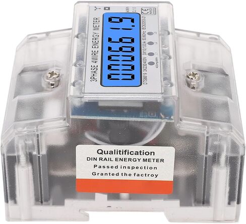 3 Phase 4 Wire Energy Meter, Energy Meter 3 Phase 4 Wire Backlit LCD Display DIN Rail Installation Electricity Meter 10 to 100A 230 400VAC, Ammeters in Saudi Arabia