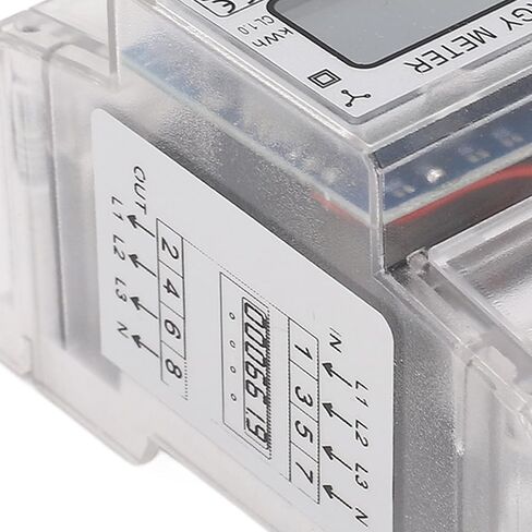 3 Phase 4 Wire Energy Meter, Energy Meter 3 Phase 4 Wire Backlit LCD Display DIN Rail Installation Electricity Meter 10 to 100A 230 400VAC, Ammeters in Saudi Arabia