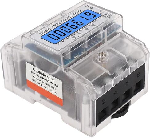 3 Phase 4 Wire Energy Meter, Energy Meter 3 Phase 4 Wire Backlit LCD Display DIN Rail Installation Electricity Meter 10 to 100A 230 400VAC, Ammeters in Saudi Arabia