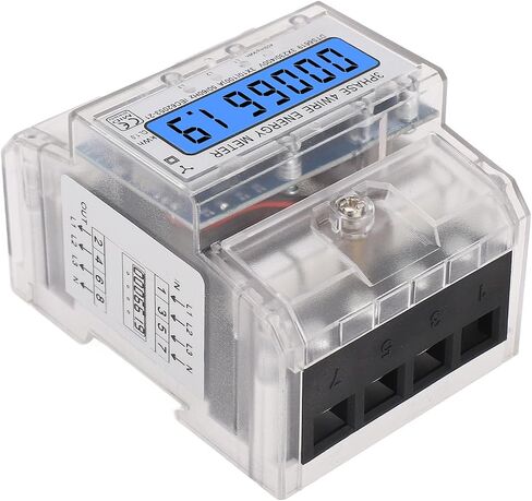 3 Phase 4 Wire Energy Meter, Energy Meter 3 Phase 4 Wire Backlit LCD Display DIN Rail Installation Electricity Meter 10 to 100A 230 400VAC, Ammeters in Saudi Arabia