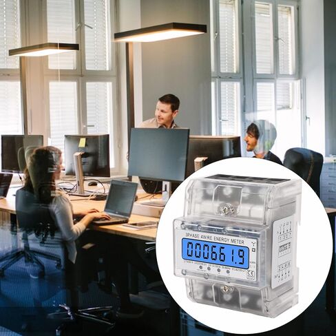3 Phase 4 Wire Energy Meter, Energy Meter 3 Phase 4 Wire Backlit LCD Display DIN Rail Installation Electricity Meter 10 to 100A 230 400VAC, Ammeters in Saudi Arabia