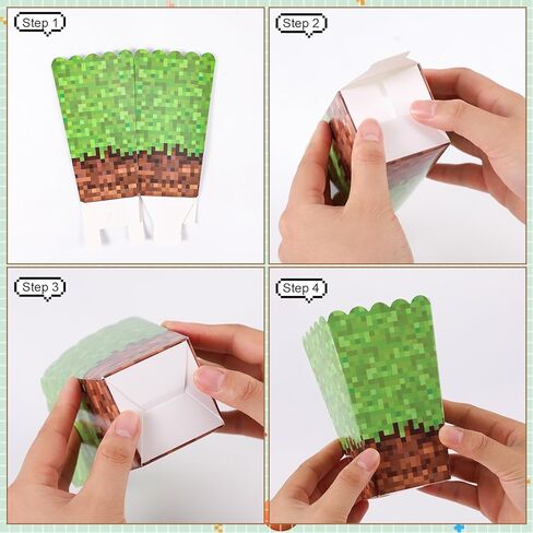 Savita 24pcs صناديق الفشار ، 4.72x2.76x1.97in Green Brown Miner Miner Bags Creative Miner Party Form in Kuwait