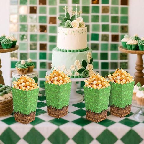 Savita 24pcs صناديق الفشار ، 4.72x2.76x1.97in Green Brown Miner Miner Bags Creative Miner Party Form in Kuwait