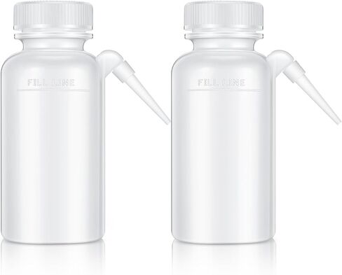 Honeydak 2 Pcs 250ml Wash Bottle Plastic Lab Water Dispenser - Polyethylene - Translucent, Unbreakable -Screw Cap with Down Spout for Dispensing Liquid Labs in Saudi Arabia