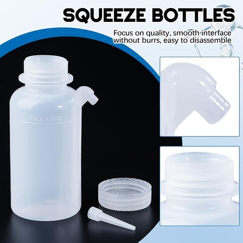 Honeydak 2 Pcs 250ml Wash Bottle Plastic Lab Water Dispenser - Polyethylene - Translucent, Unbreakable -Screw Cap with Down Spout for Dispensing Liquid Labs in Saudi Arabia