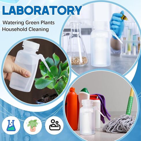 Honeydak 2 Pcs 250ml Wash Bottle Plastic Lab Water Dispenser - Polyethylene - Translucent, Unbreakable -Screw Cap with Down Spout for Dispensing Liquid Labs in Saudi Arabia