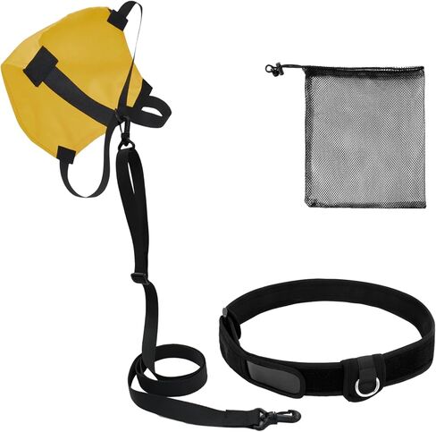 Swim Parachute Belt Swim Tether Stationary Train Equipment for Adult - for Tempo Trainer Swimming Adjustable Length Swim Belts for Enhanced Strength Performance and Endurance Aquatic in Saudi Arabia