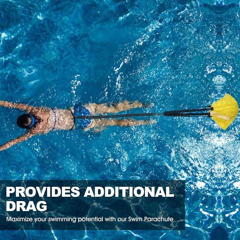 Swim Parachute Belt Swim Tether Stationary Train Equipment for Adult - for Tempo Trainer Swimming Adjustable Length Swim Belts for Enhanced Strength Performance and Endurance Aquatic in Saudi Arabia
