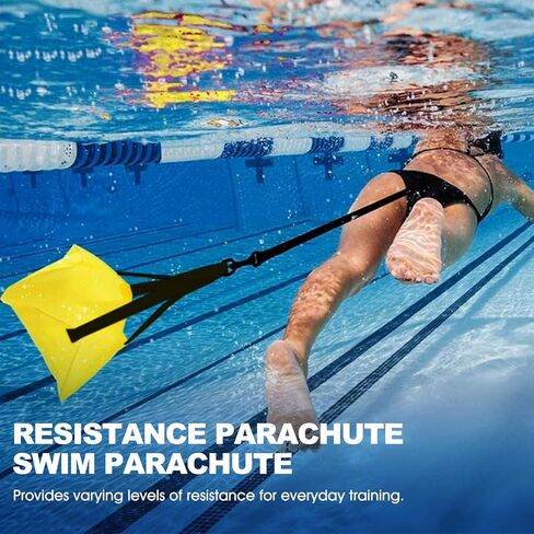 Swim Parachute Belt Swim Tether Stationary Train Equipment for Adult - for Tempo Trainer Swimming Adjustable Length Swim Belts for Enhanced Strength Performance and Endurance Aquatic in Saudi Arabia