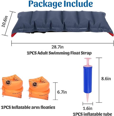1PCS Swim Belt,2PCS Arm Floaties, Inflatable Swimming Waist, Portable Flotation Arm & Waist Belt for Water Aerobics Women for Adults Kids Children with Inflatable Pump Swimming Beginner in Saudi Arabia