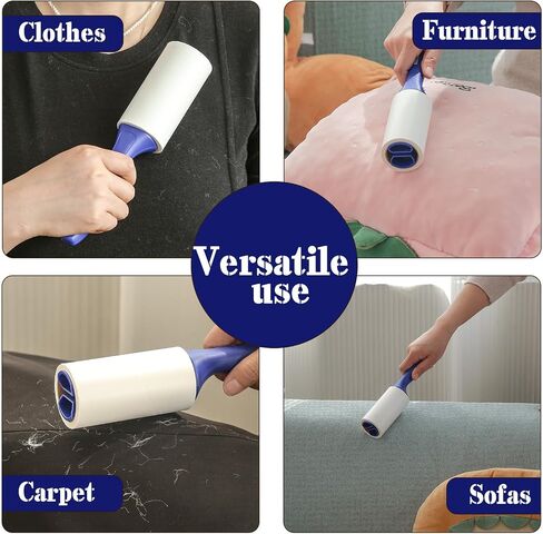 LINT ROLLERS LOTESY LINT REYOVER 333 SHOETS LINT ROLLER SET من 1 مقبض 3 بكرات لأركان الشعر الأليفة الأثاث الأثاث سجادة حطام زخرفة الفراء حيوان in Kuwait