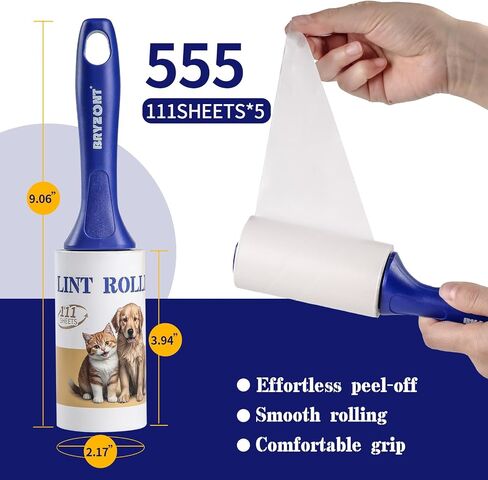 LINT ROLLERS LOTESY LINT REYOVER 333 SHOETS LINT ROLLER SET من 1 مقبض 3 بكرات لأركان الشعر الأليفة الأثاث الأثاث سجادة حطام زخرفة الفراء حيوان in Kuwait