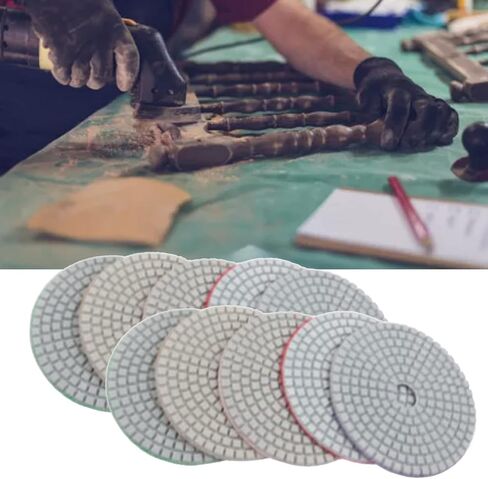 10Pcs Diamond Polishing Disc, Flat Soft Grinding Wear with Backer for Drill, Grinder, Polisher, for Stone Ceramic in Saudi Arabia