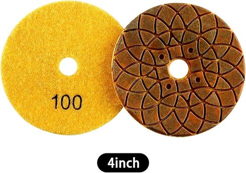 Polishing Pads Abrasive Wet/Dry4/100mm Copper Metal Bonded Diamond Polishing Pads for Concrete Granite Marble Stone Grinding Disc(P200) in Saudi Arabia