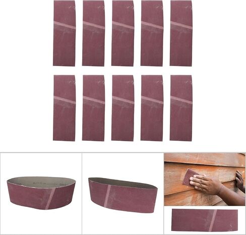 10pcs 610x100mm حزام الصنفرة شريط كاشيد الألومنيوم لأجهزة الأثاث الخشبي (180#) in Kuwait
