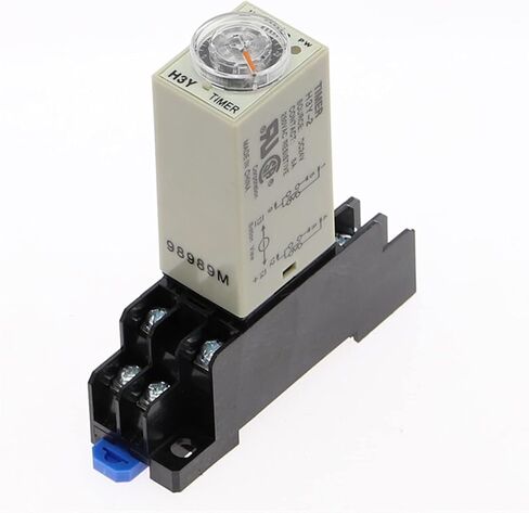 Power-on Delay Rotary Knob DPDT 1S/5S/10S/30S/60S/3M/5M/10M/30M Timer Timing Time Relay AC/DC 24V H3Y-2 with Base Socket PYF08A(0-3 Minute) in Saudi Arabia