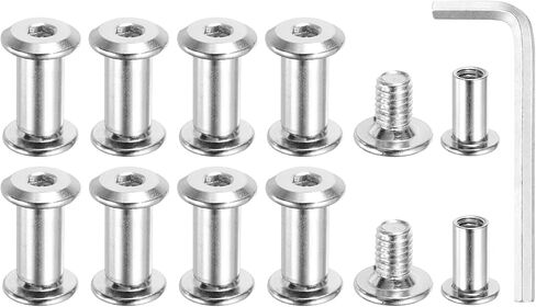 Meccanixity hex محرك أقراص قبعة قبعة الترباس ، 10 مجموعة المسمار الربط الملزم مناسبة ل 5/16 "(8 مم) ثقب ديا الذكور M6 × 10 مم البراغي ربط الصلب الكربون مع وجع سداسي لأثاث سجل القصاصات الجلدية in Saudi Arabia