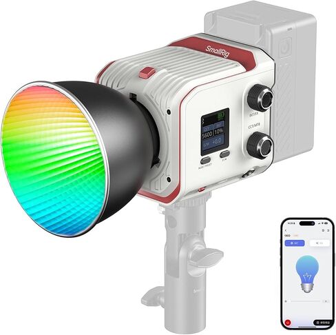 SmallRig RC 100C RGBWW LED Video Light, with App Control, 100W Mini COB Continuous Output Lighting, Handheld Spotlight 2700-10000K/CRI 96+/TLCI 98+/12 Effects, 11000Lux/1m, Pro Version Ink Blue, 5381 in Saudi Arabia